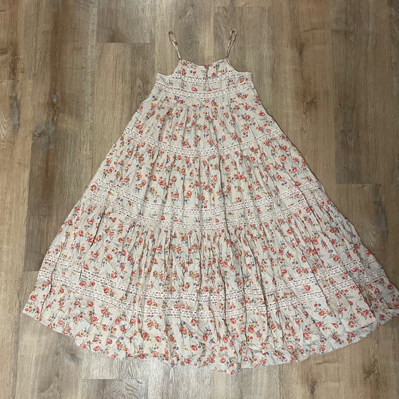 The Great. Serenade Dress in Pale Pink Kerchief Rose Print - Picture 8 of 13